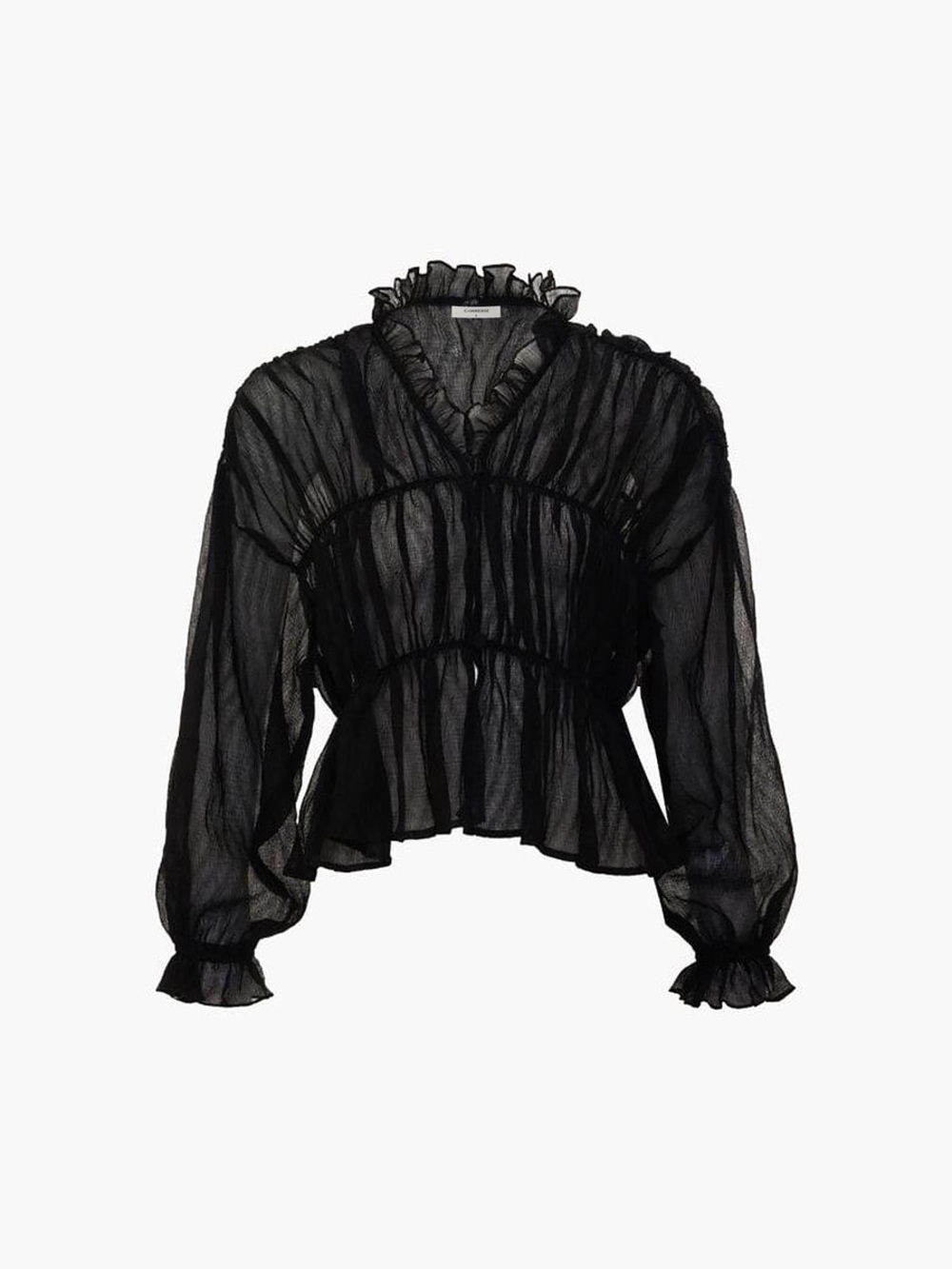 Commense Sheer Chiffon Ruffle Detail Blouse - Picture 4 of 4